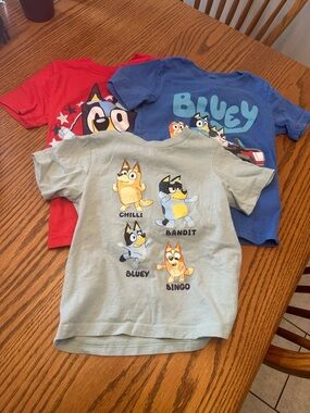 Old Navy Blue, Red & Light Green Bluey Graphic Tees